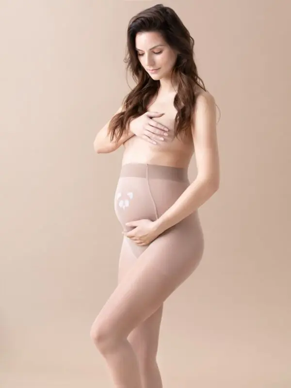 Rajstopy ciążowe Inesslingerie z misiem pandą - komfort i styl dla przyszłych mam