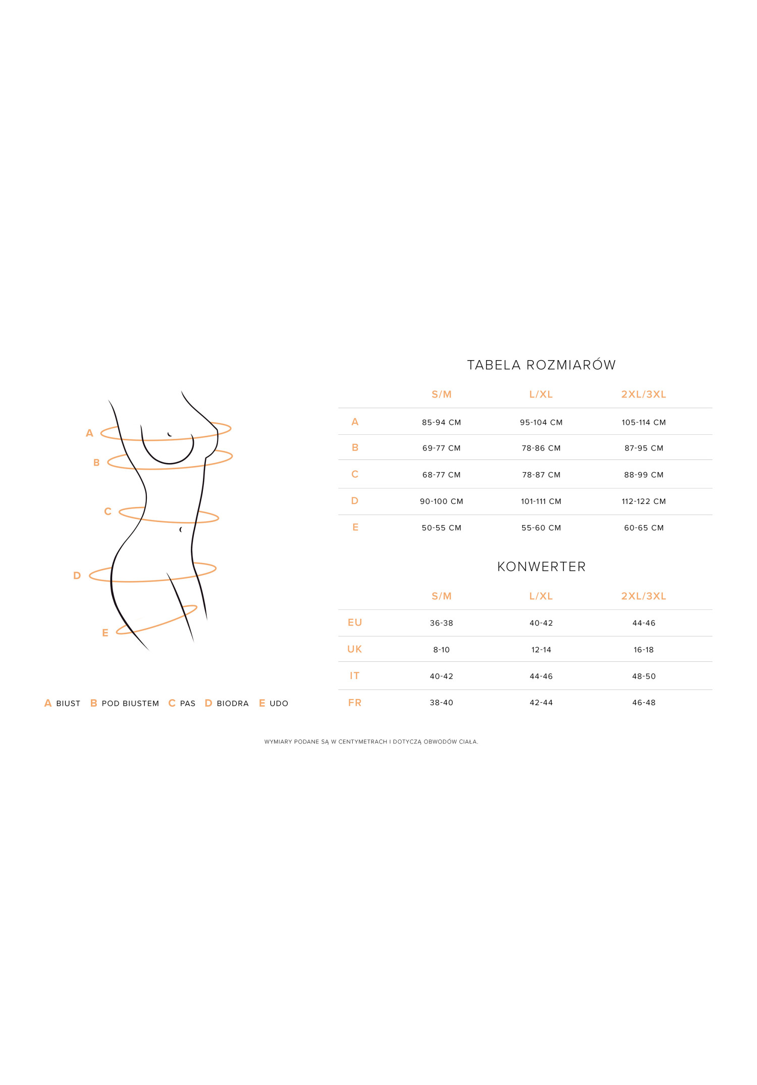 Czarne koronkowe body z fiszbinami – Luvae Multistretch 6 Tabela rozmiarów bielizny Obsessive dla modelu Luvae body S/M L/XL 2XL/3XL